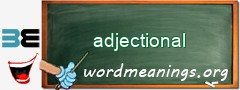 WordMeaning blackboard for adjectional